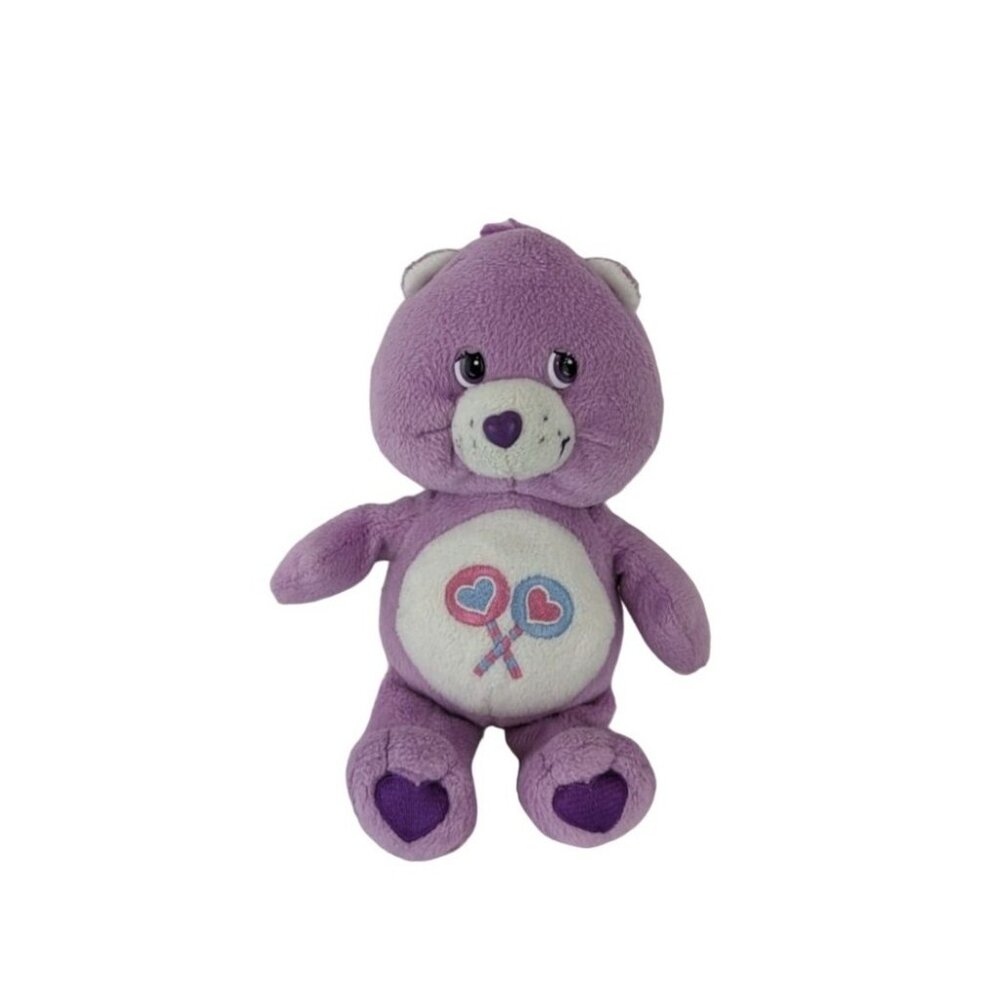Care Bears Share Bear Plush‎ 8" Purple Lollipops Stuffed Animal Toy